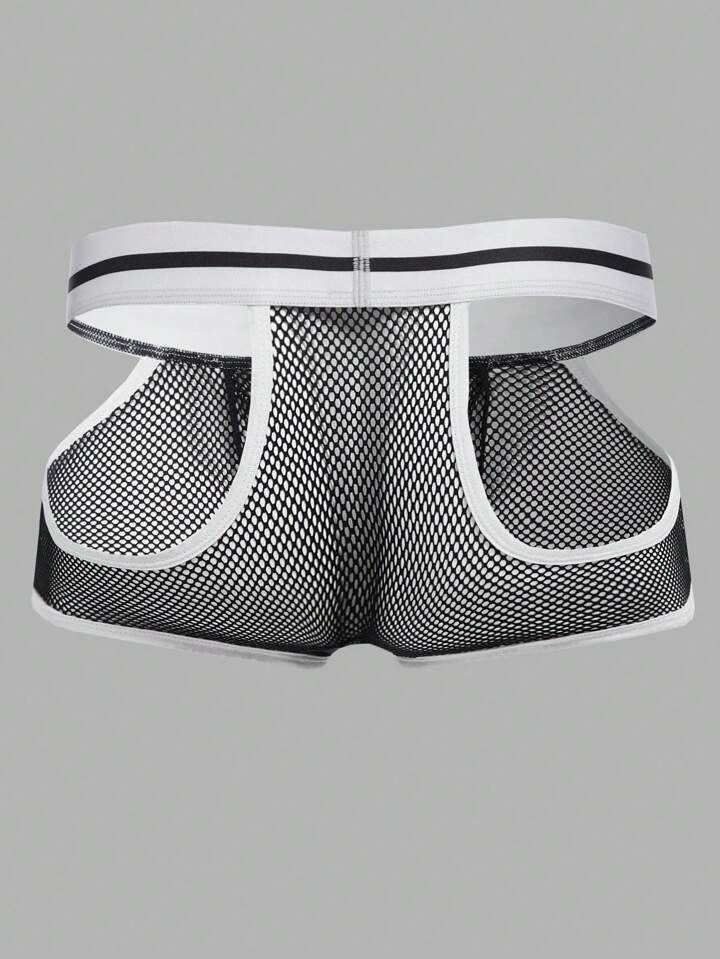 S25-42 Men's Cutout Underwear With Letter Elastic Band