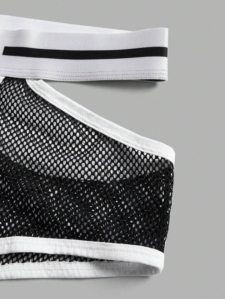 S25-42 Men's Cutout Underwear With Letter Elastic Band