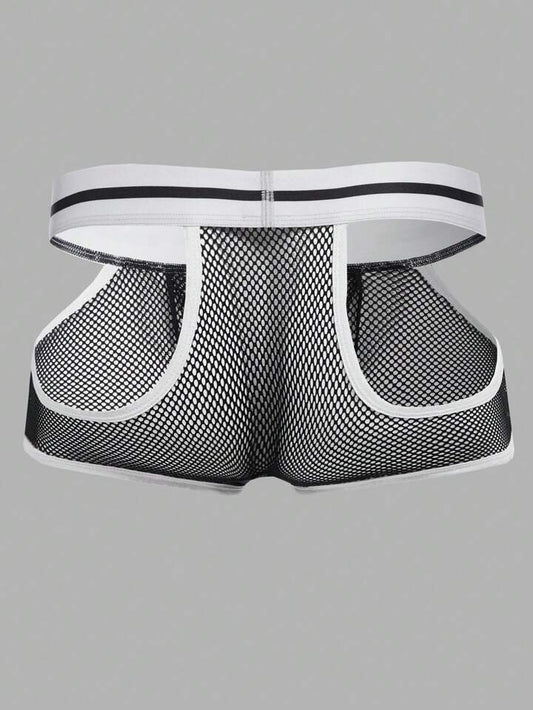 S25-42 Men's Cutout Underwear With Letter Elastic Band